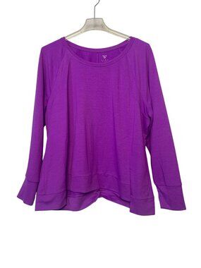 Livi Active Womens Purple Long Sleeve Top Size 22/24 Polyester Spandex Casual